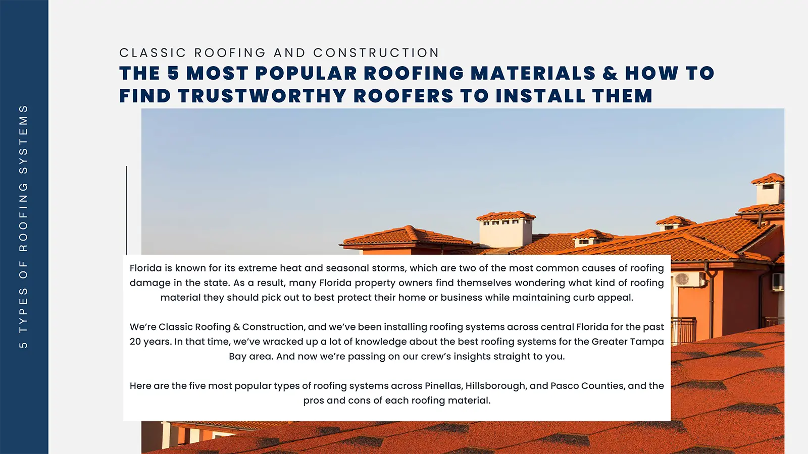 5 Most Popular Roofing Materials E-book - Classic Roofing 