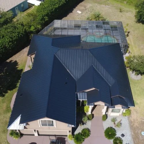 Aerial view of new roof